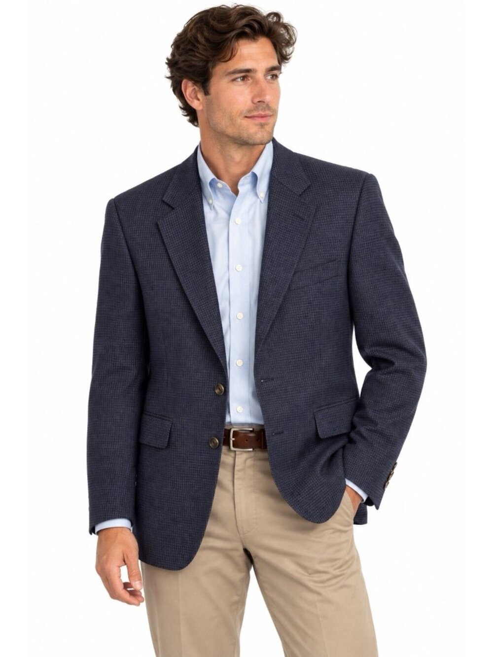 JACK VICTOR VINCE SPJ jacket blazer blue check 40R wool heritage tailoring